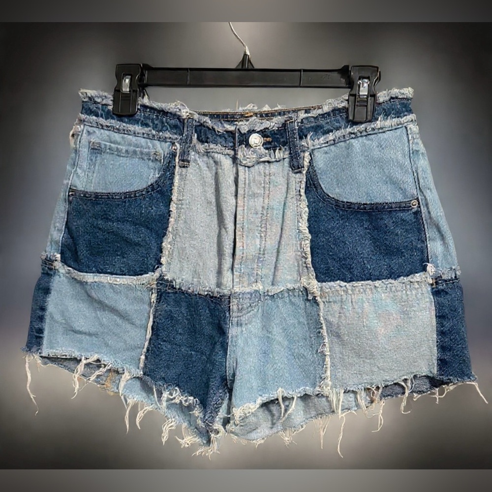 Wild Fable- Highest Rise Patchwork Cutoff Raw Edge Denim- 8